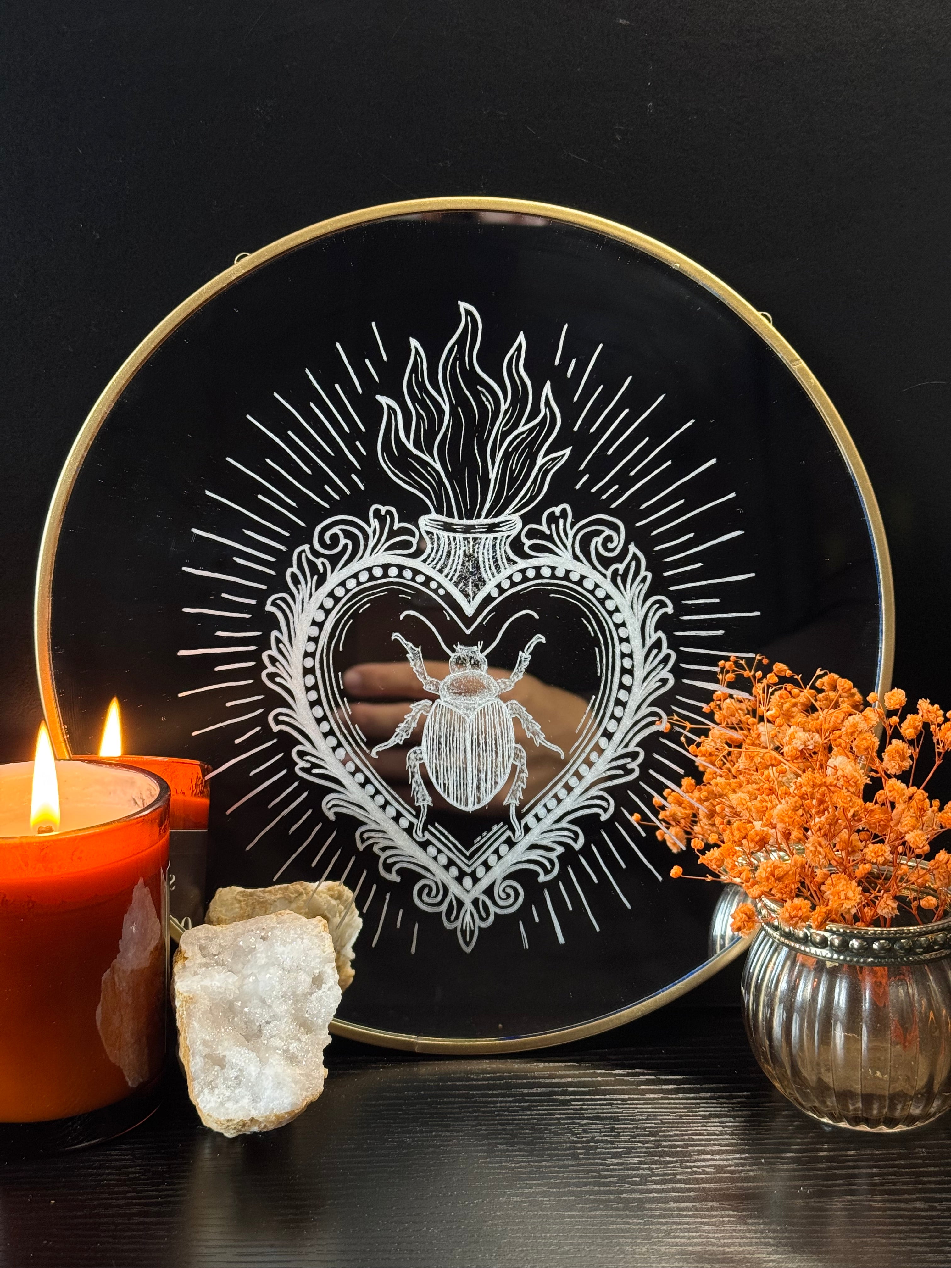 Miroir gravé ex-voto