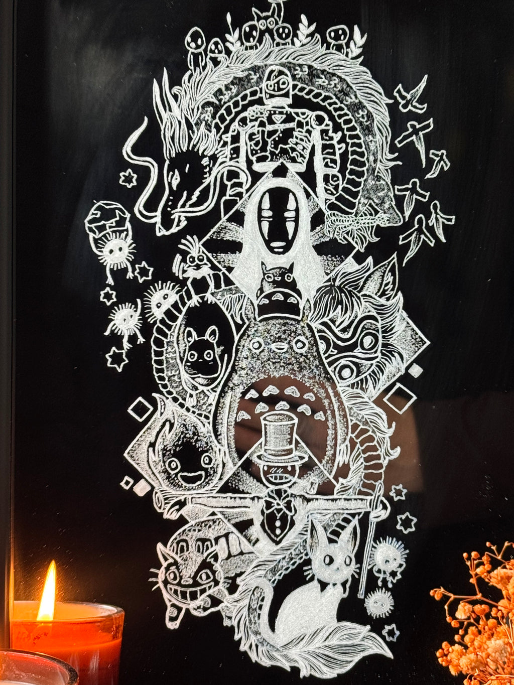 Miroir gravé Ghibli