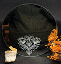 Miroir gravé - ornement floral