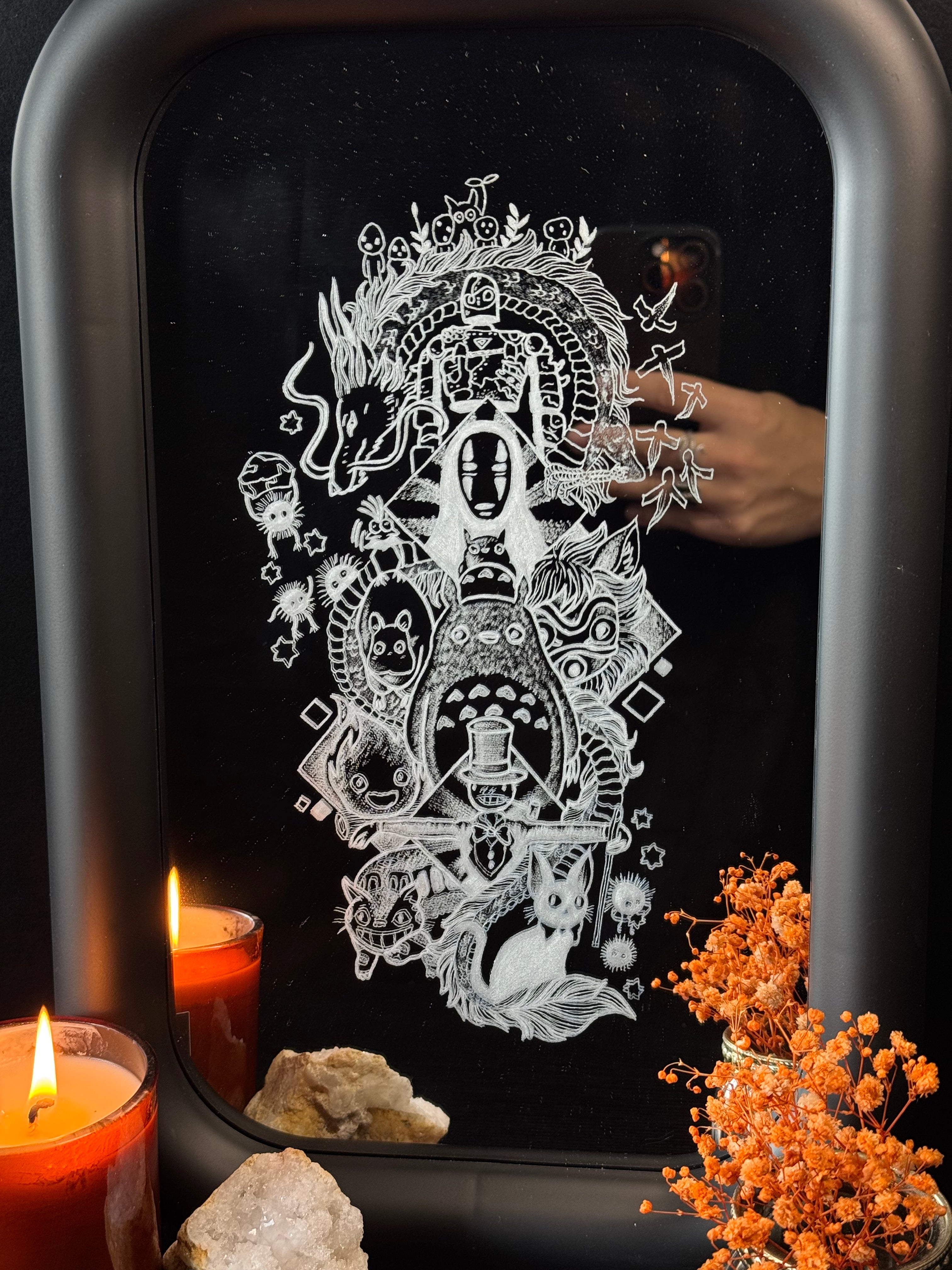 Miroir gravé Ghibli