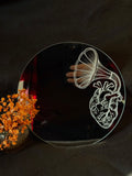 Miroir gravé - Gramophone cœur